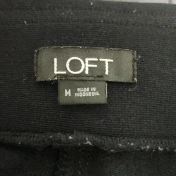 LOFT Size Medium Black Ponte Pull On Skinny Womens Leggings Dress Pants - Picture 4 of 4